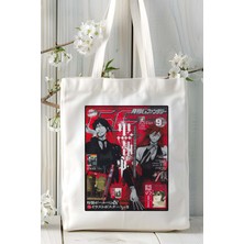 Art Hediye Kadınlar İçin Black Butler (Kuroshitsuji) Baskılı Bez Omuz Çantası Kişiye Özel Model 1 Şık Görünüm