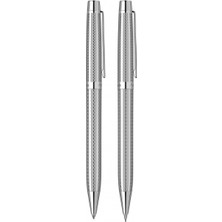 Scrikss & WizDesign 722W Tükenmezkalem + Versatil Ikili Set Krom ( Ömür Boyu Garantili - Lüks Kutulu - İsme Özel Tasarım )