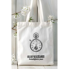 Saat Tamircisi Baskılı Bez Omuz Çantası Kişiye Özel Model 1