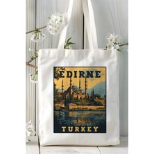 Edirne Baskılı Bez Çanta Omuz Çantası Kişiye Özel Desen