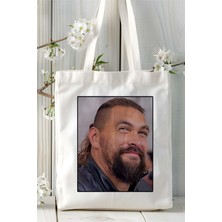 Jason Momoa Baskılı Bez Çanta Omuz Çantası Kişiye Özel Desen 1