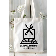 Bilgisayar Tamircisi Baskılı Bez Omuz Çantası Kişiye Özel Model 4