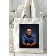 Justin Timberlake Baskılı Bez Çanta Omuz Çantası Kişiye Özel Desen 1