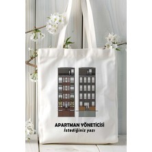 Apartman Yöneticisi Baskılı Bez Omuz Çantası Kişiye Özel Model 3