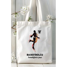 Basketbolcu Basketbol Basket Baskılı Bez Omuz Çantası Kişiye Özel Model 15