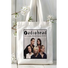 Radiohead Baskılı Bez Çanta Omuz Çantası Kişiye Özel Desen 3
