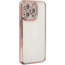 iPhone 14 Pro Kılıf Joke Taşlı Silikon - Pembe