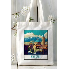 Art Hediye Kayseri Baskılı Bez Çanta Omuz Çantası Kişiye Özel Desen