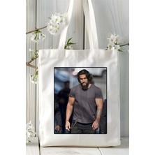 Jason Momoa Baskılı Bez Çanta Omuz Çantası Kişiye Özel Desen 2