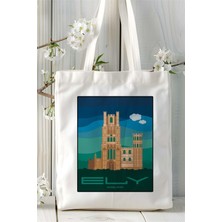 Ely Katedral Baskılı Bez Çanta Omuz Çantası Kişiye Özel Desen 1