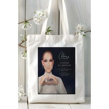 Celine Dion Baskılı Bez Çanta Omuz Çantası Kişiye Özel Desen 1