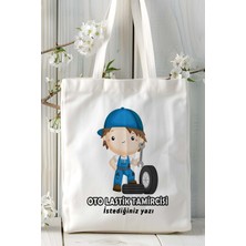 Oto Lastik Tamircisi Baskılı Bez Omuz Çantası Kişiye Özel Model 7