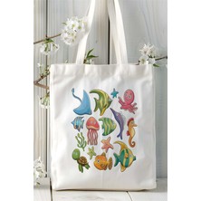 Deniz Baskılı Bez Çanta Kişiye Özel Model 1