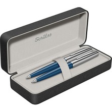 Scrikss & WizDesign 78 Tükenmezkalem + Versatil Ikili Set Lacivert ( Ömür Boyu Garantili - Lüks Kutulu - İsme Özel Tasarım )