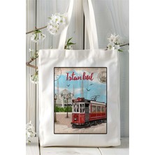 Istanbul Baskılı Bez Çanta Omuz Çantası Kişiye Özel Desen 6