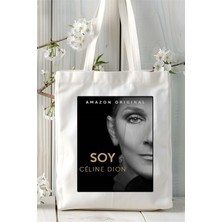 Celine Dion Baskılı Bez Çanta Omuz Çantası Kişiye Özel Desen 2