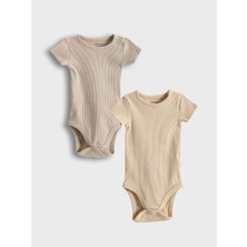 Lc Waikiki Yeni Sezon Bisiklet Yaka Baskili Kiz Bebek Citcitli Bodysuit 3'lu - S57472Z1