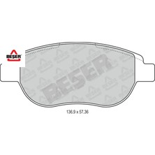 Ön Fren Balatasi 307-DOBLO Y.m 06-> Beşer  4252.22/ 4254.71  Peugeot, Cıtroen 3800