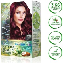 Maxx Deluxe 2 Paket Natural Beauty Amonyaksız Saç Boyası 3 66 Patlıcan Moru
