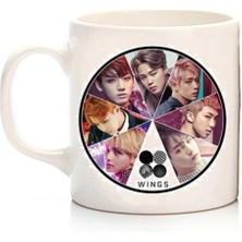 K-Pop Bts Wings Iki Tarafı Baskılı Kupa Bardak