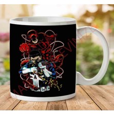 1-2164 Team Up Daredevil Punisher Iki Tarafı Baskılı Kupa Bardak