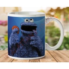 Blue Cookie Monster Kurabiye Canavarı Iki Tarafı Baskılı Kupa Bardak.jpg