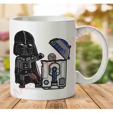 Star Wars Darth Vader R2-D2 Death Star Bin Iki Tarafı Baskılı Kupa Bardak