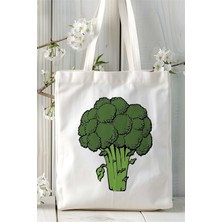 Brokoli Baskılı Bez Çanta Kişiye Özel Model 1