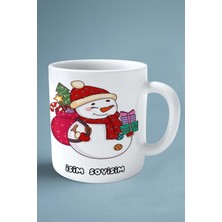 2024 Yılbaşı Noel Isimli Baskılı Kupa Bardak Sırt Çantası Kardan Adam