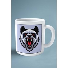 Panda Baskılı Kupa Bardak Çift Taraflı Kişiye Özel Çerçeveli Renkli Model 7