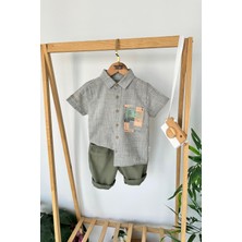 Miniğimin Cicileri West Tek Kolu Baskılı Erkek Çocuk 2 li takım - Haki