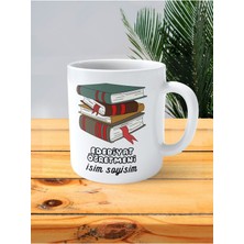 Edebiyat Öğretmeni Baskılı Kupa Bardak Isimli Kişiye Özel Ayraç Kitap Resim Ansiklopedi