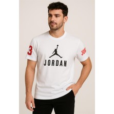  Jordon  Baskılı T-Shirt Beyaz