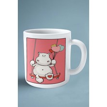 Gergedan Baskılı Kupa Bardak Çift Taraflı Kişiye Özel Çerçeveli Renkli Model 1