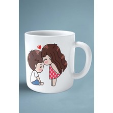 Sevgililer Günü Sevgili Kişiye Özel Baskılı Kupa Bardak Çift Taraflı Baskı Model 10 Oturma