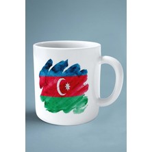 Azerbaijan Azerbaycan Bayrak Baskılı Kupa Bardak Çift Taraflı Kişiye Özel Model 2