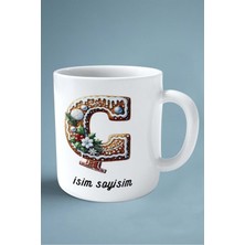 Noel Yeni Yıl Yeniyıl Hediye Isimli Kişiye Özel 2024 Baskılı Kupa Bardak Ç Harfi