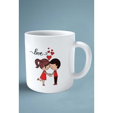 Sevgililer Günü Sevgili Kişiye Özel Baskılı Kupa Bardak Çift Taraflı Baskı Model 2 Aşk Çocuk