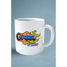 8 Ball Pool Mobil Oyun Baskılı Kupa Bardak Çift Taraflı Baskı Kişiye Özel Model 1