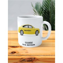 Taksici Taksi Meslek Baskılı Kupa Bardak Çift Taraflı Baskı Kişiye Özel Model 6
