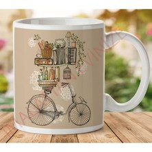 1-057 Bisiklet Vintage Iki Tarafı Baskılı Kupa Bardak