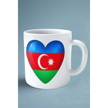 Azerbaijan Azerbaycan Bayrak Baskılı Kupa Bardak Çift Taraflı Kişiye Özel Model 1