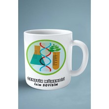 Genetik Mühendisi Meslek Baskılı Kupa Bardak Çift Taraflı Baskı Kişiye Özel Model 12