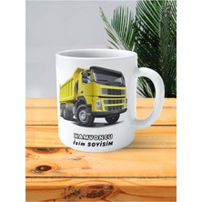 Kamyoncu Kamyon Meslek Baskılı Kupa Bardak Çift Taraflı Baskı Kişiye Özel Model