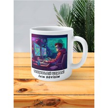 Teknoloji Uzmanı Meslek Baskılı Kupa Bardak Çift Taraflı Baskı Kişiye Özel Model 6