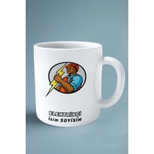 Elektrikçi Elektrik Meslek Baskılı Kupa Bardak Çift Taraflı Baskı Kişiye Özel Model 6