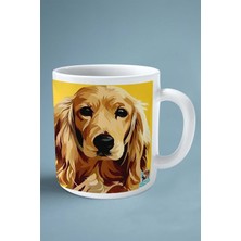 Cocker Spaniel Köpek Isimli Kişiye Özel Baskılı Kupa Bardak Sarı