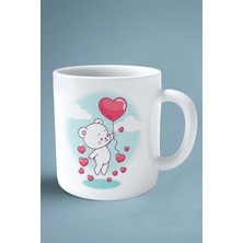 Sevgililer Günü Sevgili Kişiye Özel Baskılı Kupa Bardak Çift Taraflı Baskı Model 84 Uçan