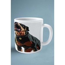 Rottweiler Köpek Isimli Kişiye Özel Baskılı Kupa Bardak Tasma Altın