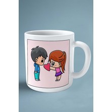 Sevgililer Günü Sevgili Kişiye Özel Baskılı Kupa Bardak Çift Taraflı Baskı Model 120 Çocuk